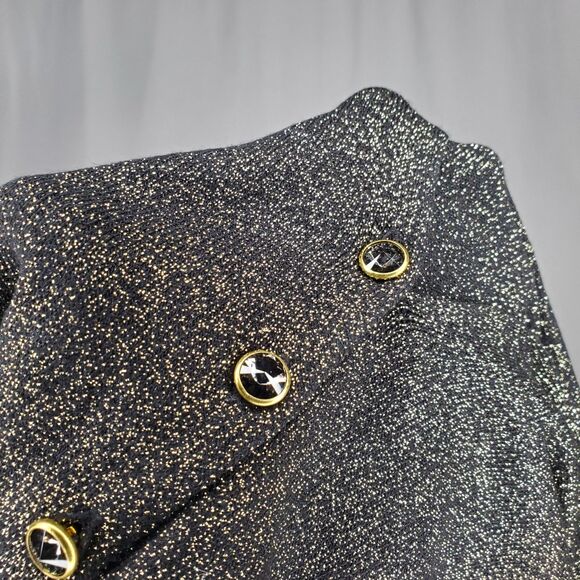 Luxe Carmen Short Sleeve Cardigan Women 3X Button Gold Sparkle Glam - Picture 5 of 10